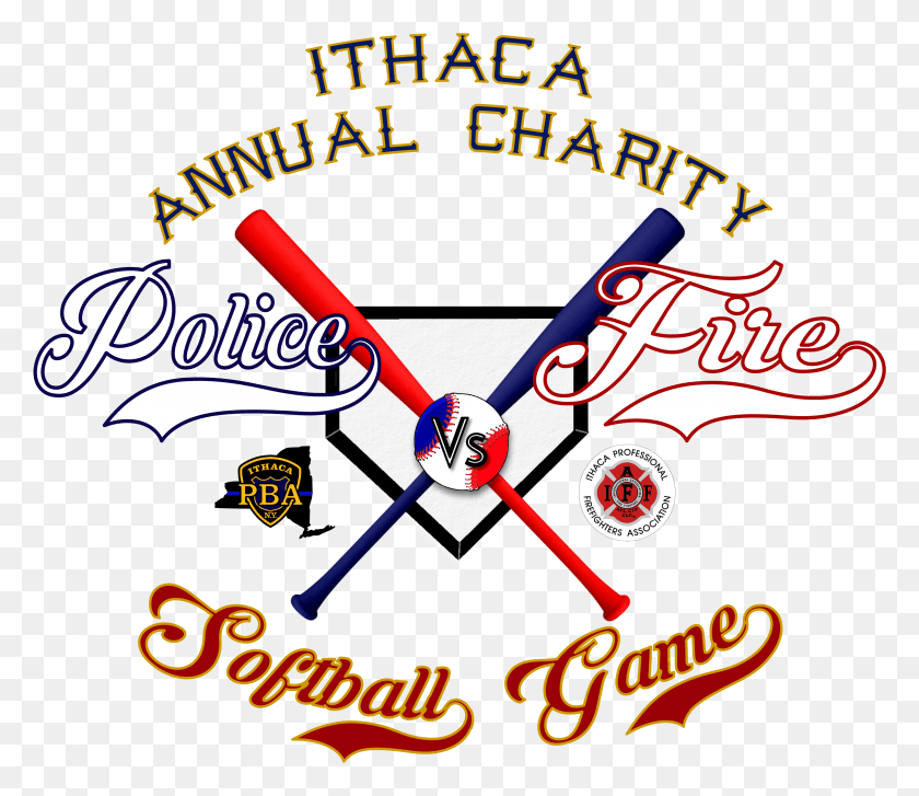 3587x3068 Ithaca Police Firefighters To Play Softball Game Fundraiser Kelas, Text, Alphabet, Logo HD PNG Download