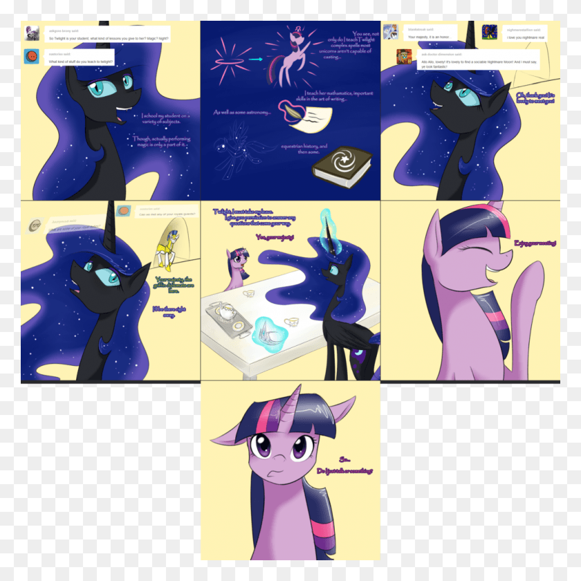 1024x1024 Its Gloomy Ask Ask Queen Moon Comic Nightmare Moon Cartoon, Person, Human, Poster HD PNG Download