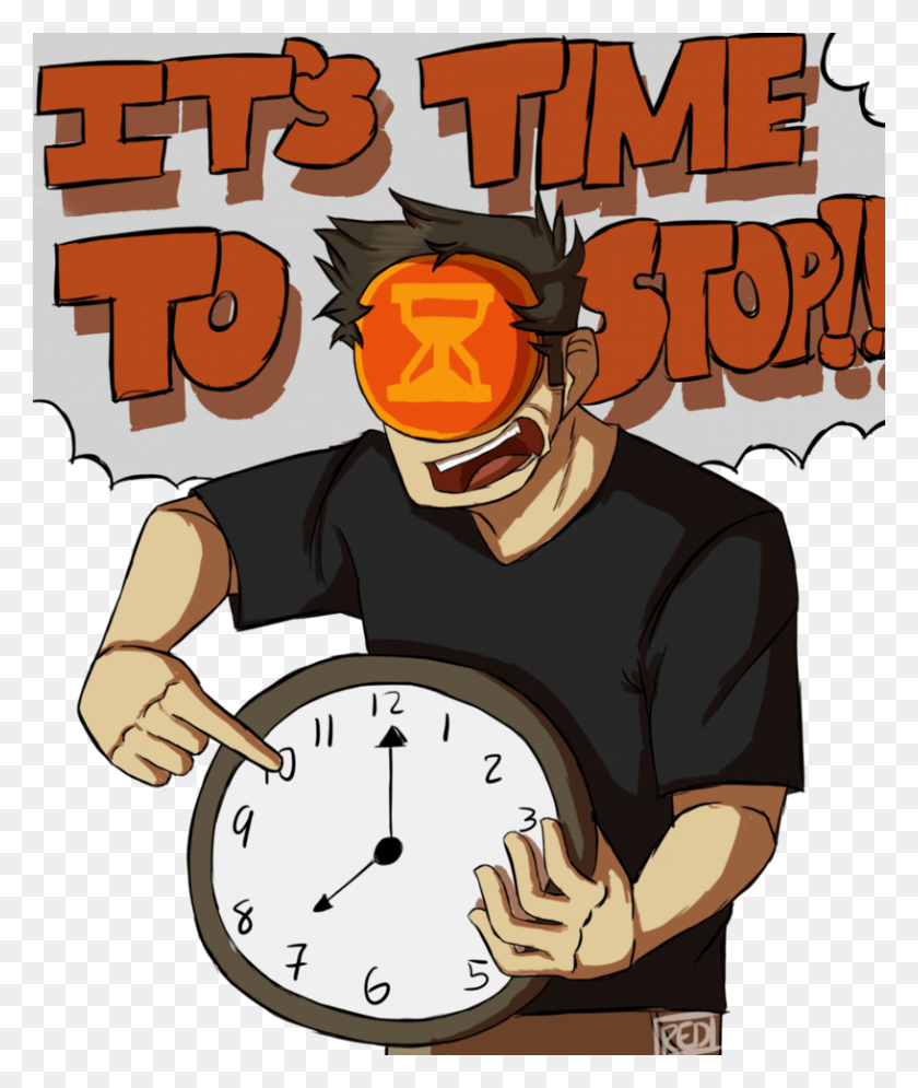 816x979 Its Time To Stop Cartoon, Person, Human, Clock Tower HD PNG Download