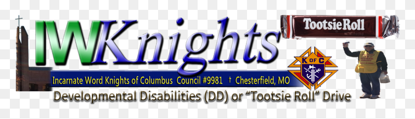 1465x341 Iwknights Tootsie Roll Drive Main Logo Knights Of Columbus Emblem, Person, Human, Text HD PNG Download