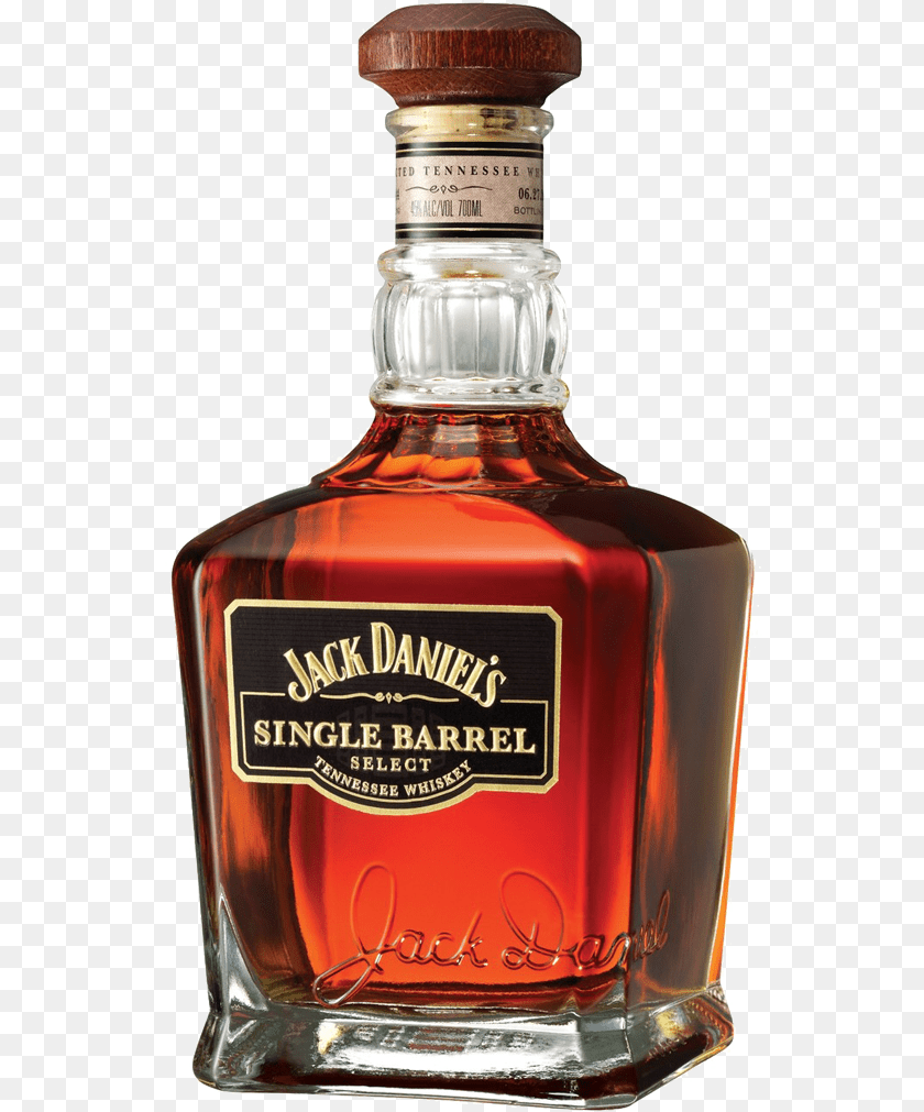 545x1011 Jack Daniels Single Barrel Tennessee Whiskey Usa Jack Daniels Single Barrel Whiskey, Alcohol, Beverage, Liquor, Bottle Sticker PNG