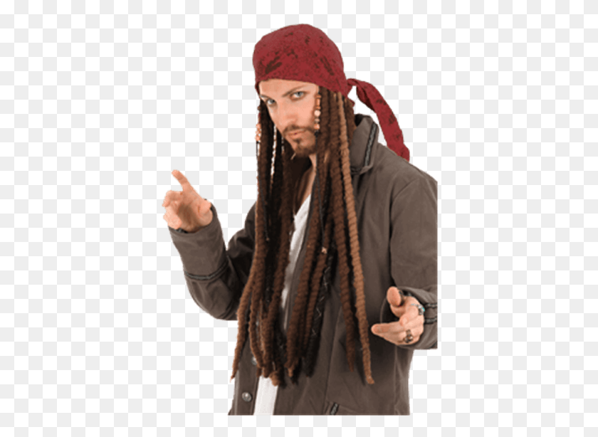 390x554 Jack Sparrow Scarf With Dreads Jack Sparrow, Clothing, Apparel, Person HD PNG Download