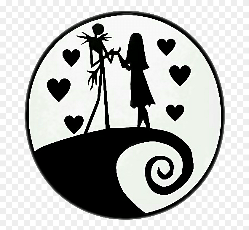 686x714 Jack Squeletton Sally Jackesally Jack And Sally Clipart, Symbol, Stencil, Sign HD PNG Download