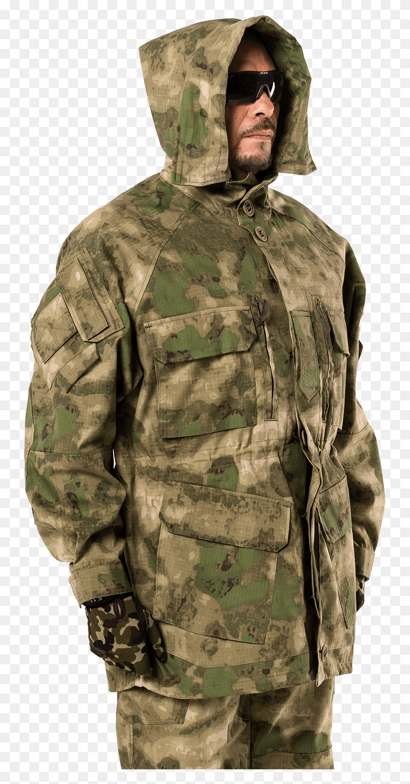 743x1545 Jacket Bullets A Tacs Fg By Brotherhood Military Uniform, Military Uniform, Camouflage, Sunglasses HD PNG Download