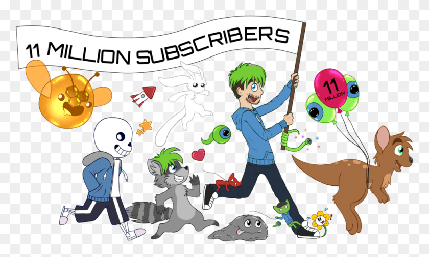 978x559 Jacksepticeye 11 Million Subscribers By Lyra Somnium Cartoon, Comics, Book, Person HD PNG Download