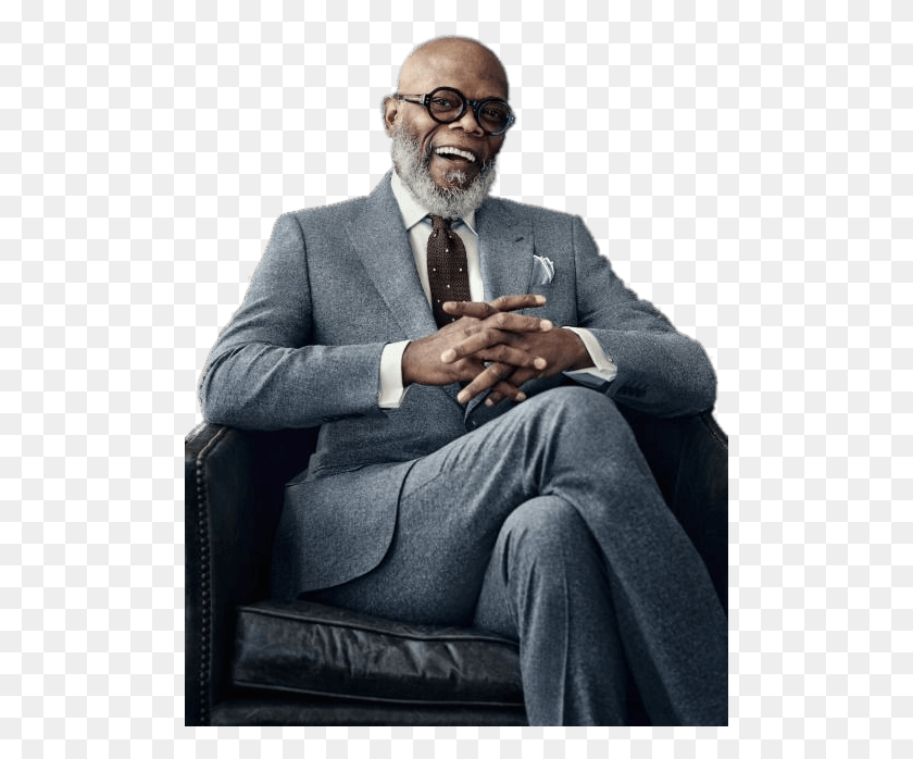 501x638 Jackson In Chair Samuel L Jackson Photoshoot, Furniture, Sitting, Person HD PNG Download
