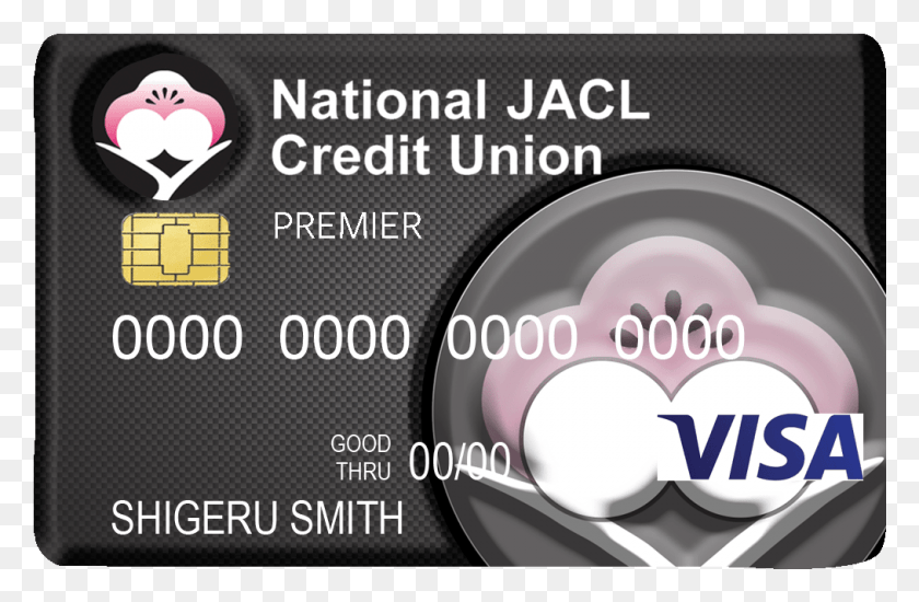 1014x637 Jacl Credit Union Black Visa Card With Plum Blossum Sciatic Nerve Exercises, Text, Credit Card, Label HD PNG Download