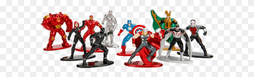 573x197 Jada Toys Marvel Avengers Nano Metalfigs Figures Set Nano Metalfigs Marvel List, Person, Human, Figurine HD PNG Download