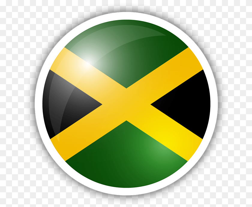 689x689 Jamaica Flag Circle Clipart Download Jamaica Flag In A Circle, Logo, Disk, Symbol Sticker PNG