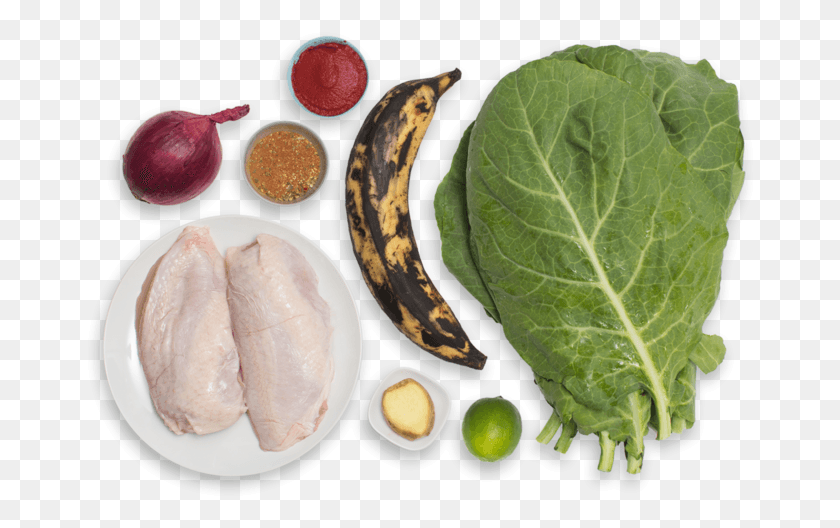 670x468 Jamaican Jerk Chicken Amp Maduros With Stewed Collard Spinach, Plant, Egg, Food HD PNG Download