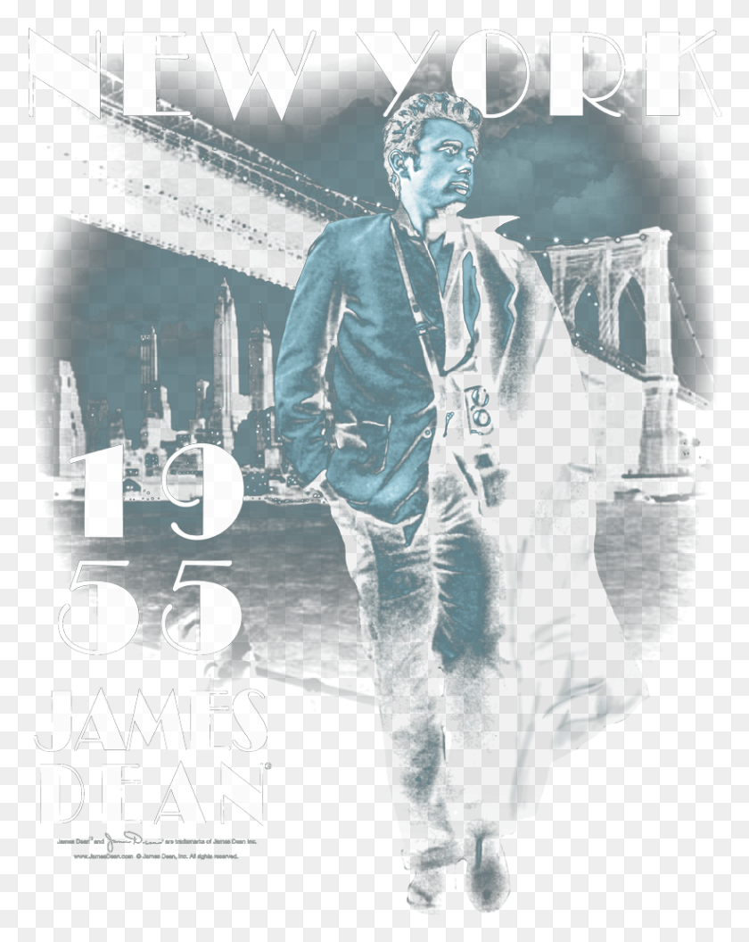 818x1045 Джеймс Дин Бруклинский Мост Женская Футболка, Человек, Человек, Плакат Png Скачать