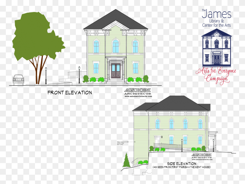1419x1041 James Front And Side Elevation, Mansion, House, Housing HD PNG Download