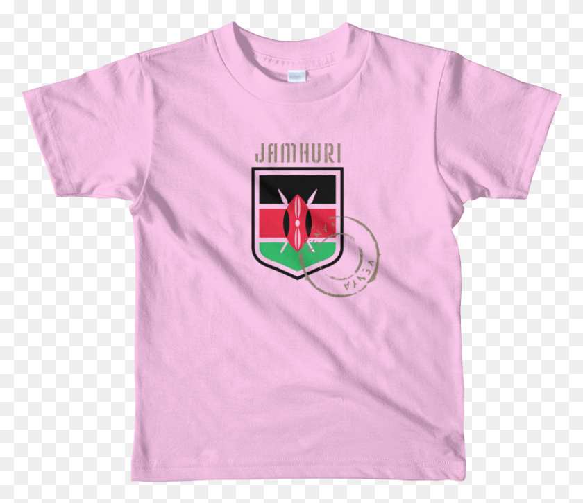 860x735 Descargar Png Jamhuri Wear Toto Kids Pink Kenia Badge Girls T Shirt, Ropa, Ropa, Camiseta Hd Png