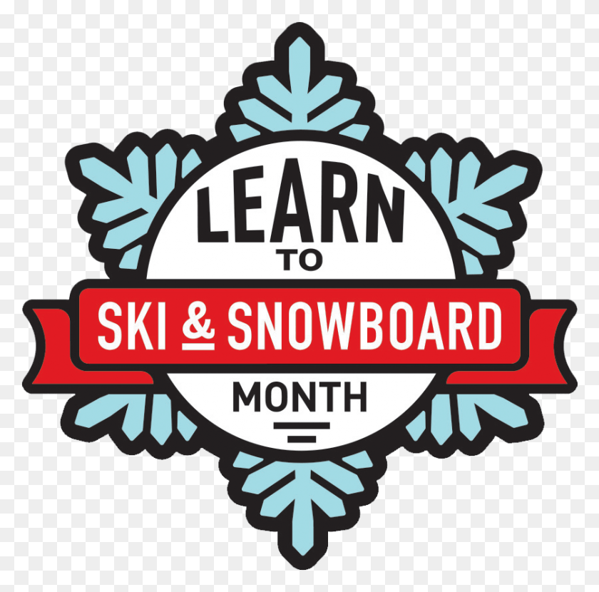 838x828 January Is Learn To Ski And Snowboard Month At Snow Learn To Ski And Snowboard Month, Logo, Symbol, Trademark HD PNG Download