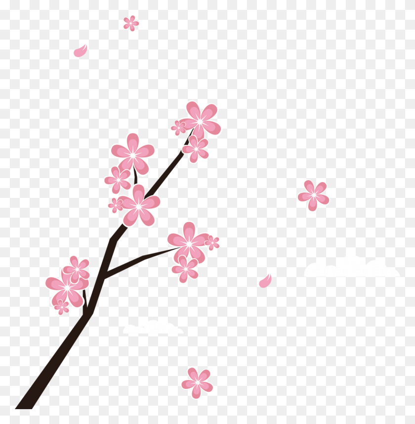 1600x1636 Descargar Png / Ramas Y Pétalos De Flores De Japón, Texto, Símbolo, Número Hd Png