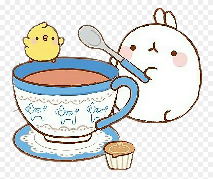 758x646 Japan Pets Animals Molang Tea, Pottery, Saucer, Coffee Cup HD PNG Download