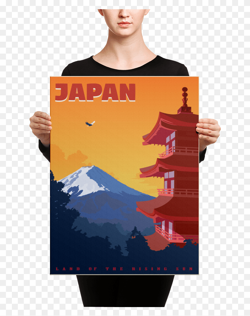 644x1001 Japan Travel Poster Canvas, Person, Human, Advertisement HD PNG Download