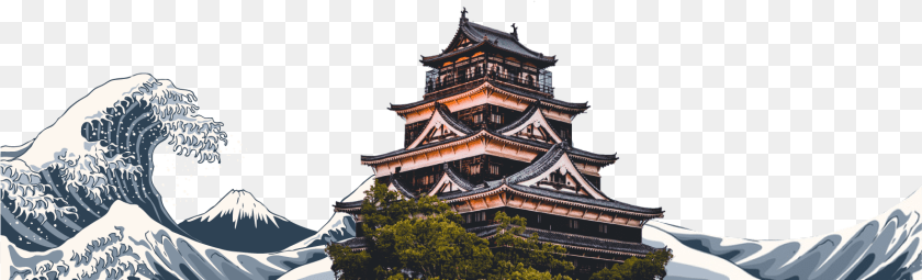 Japanese Banner Hiroshima Castle, Architecture, Building, Pagoda, Prayer PNG