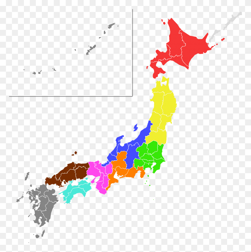 1947x1959 Japanese Football Regions Colored Japan Map, Plot, Diagram, Atlas HD PNG Download
