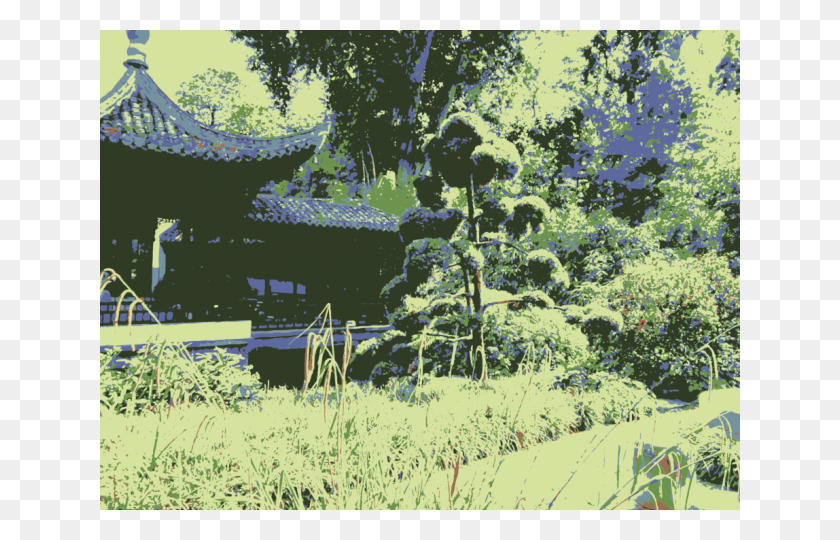 640x480 Japanese Garden Clipart Chinese Garden Garden, Building, Outdoors, Tree HD PNG Download