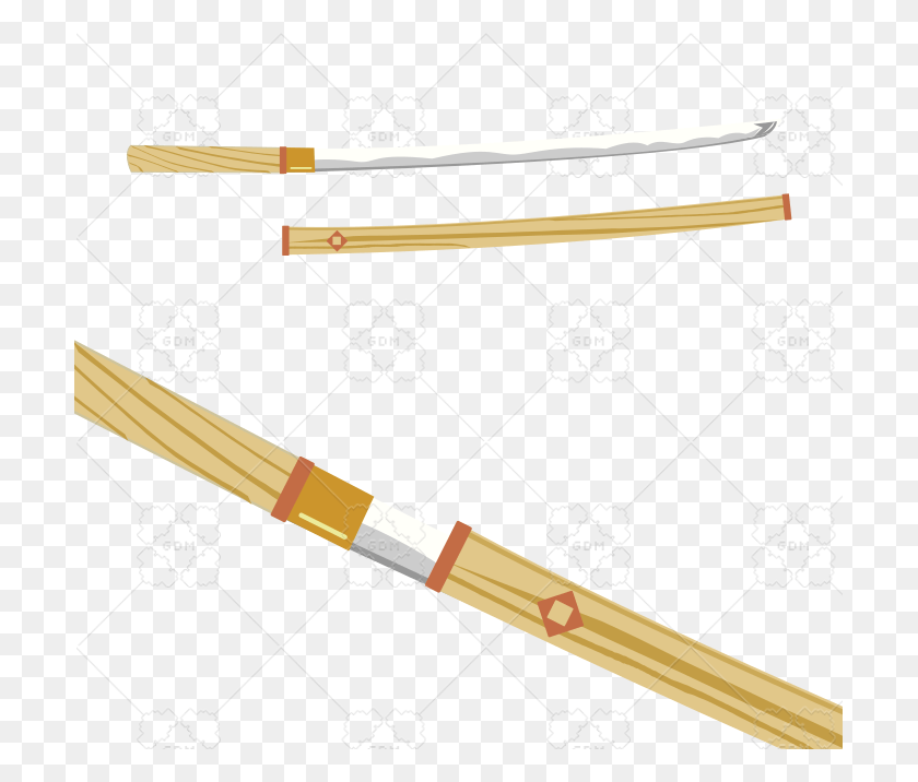 703x656 Japanese Katana I Created In Vector Style For Sale Arrow, Bow, Leisure Activities, Furniture HD PNG Download
