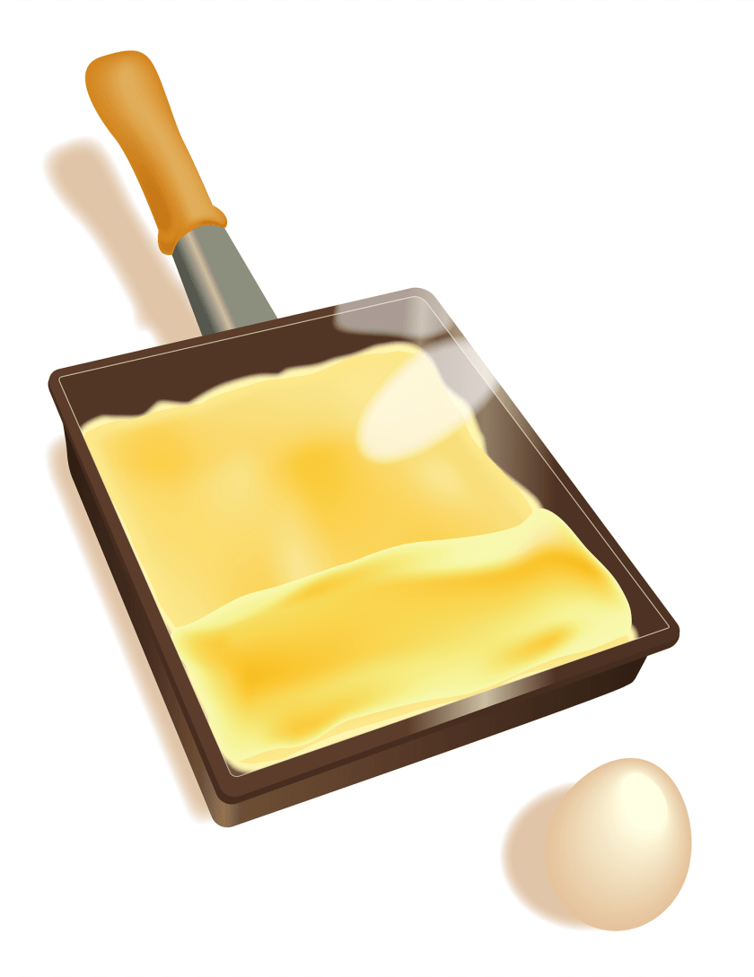 1481x1920 Japanese Omelette Cooking Clipart, Butter, Food, Cooking Pan, Cookware Sticker PNG