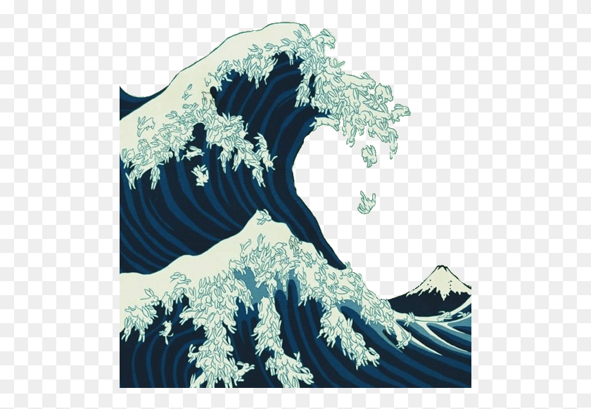 501x522 Japanese Wave Background Great Wave Off Kanagawa Cats, Sea, Outdoors, Water HD PNG Download
