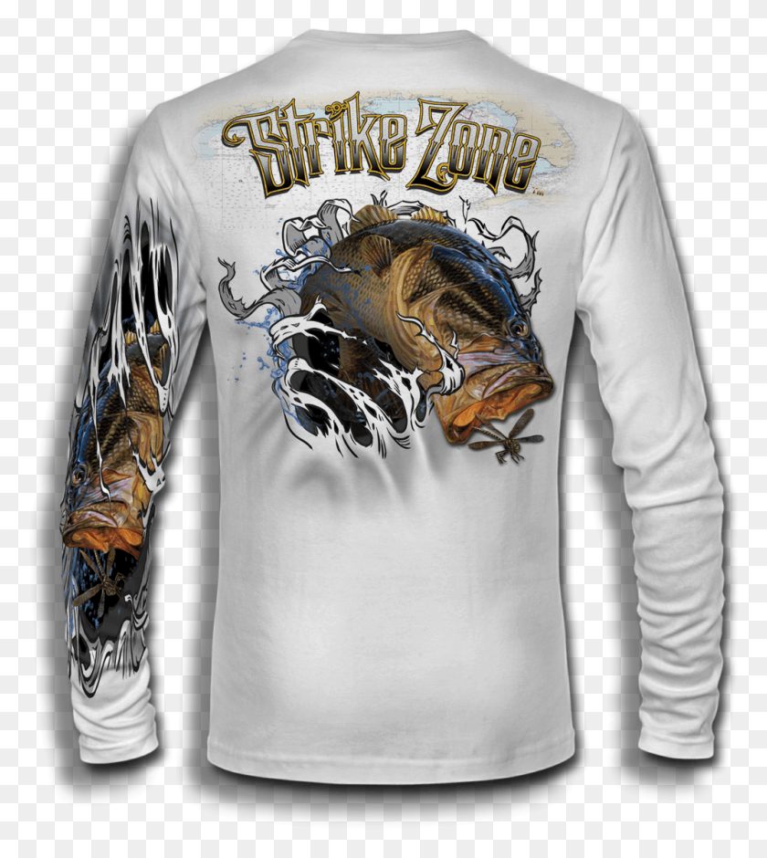 998x1126 Jason Mathias Strike Zone White Back Bass Fishing Tiger Fishing Shirts, Sleeve, Clothing, Apparel HD PNG Download