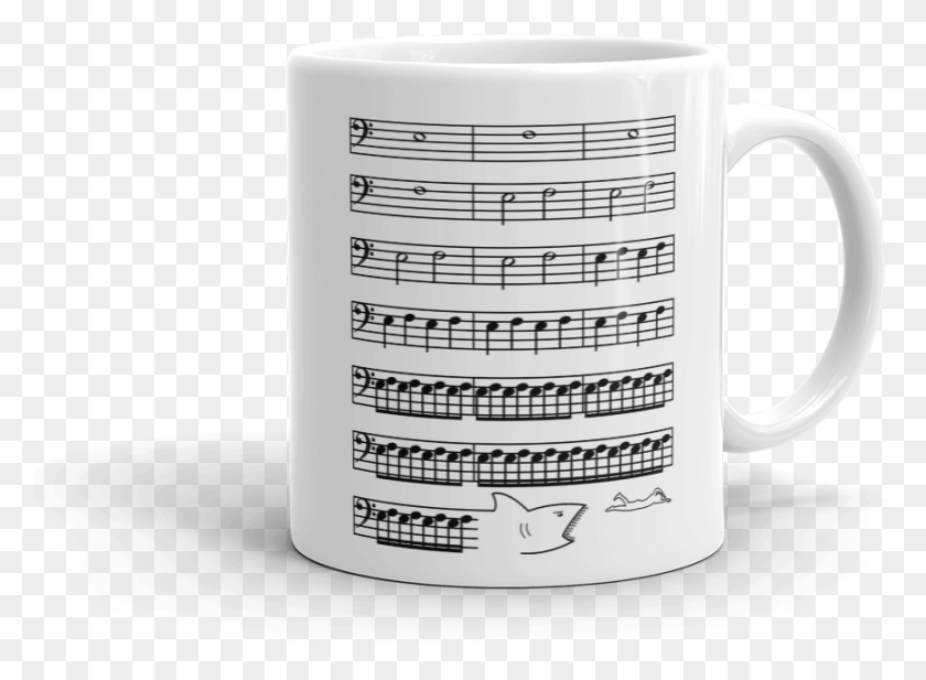 871x623 Jaws Music Bass Clef Funny Mug Coffee Cup, Cup, Mixer, Appliance HD PNG Download