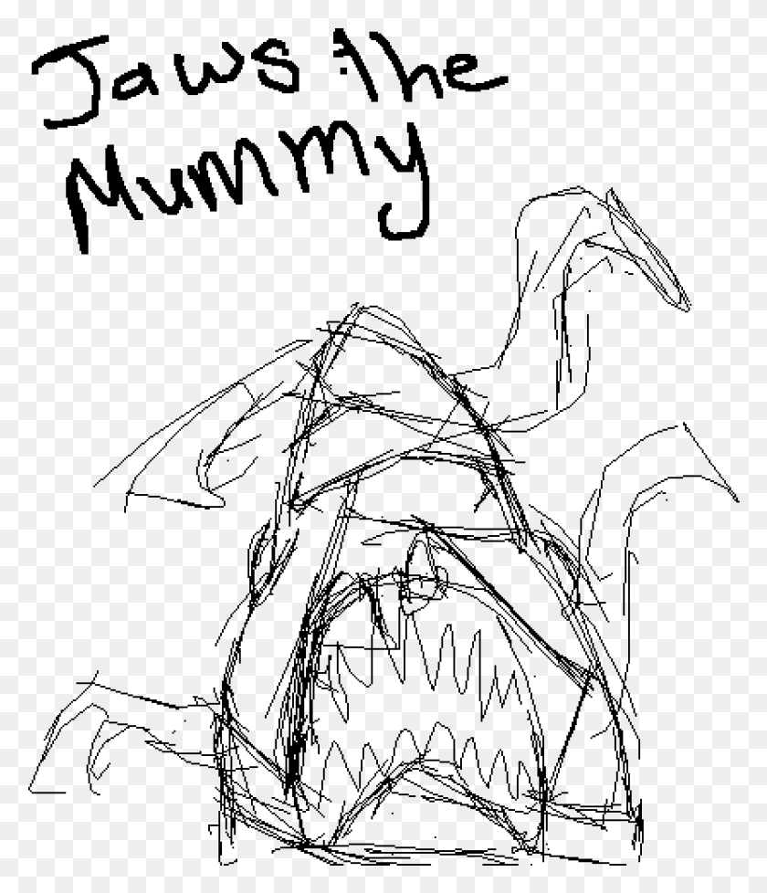 831x979 Jaws The Mummy Sketch, Gray, World Of Warcraft HD PNG Download