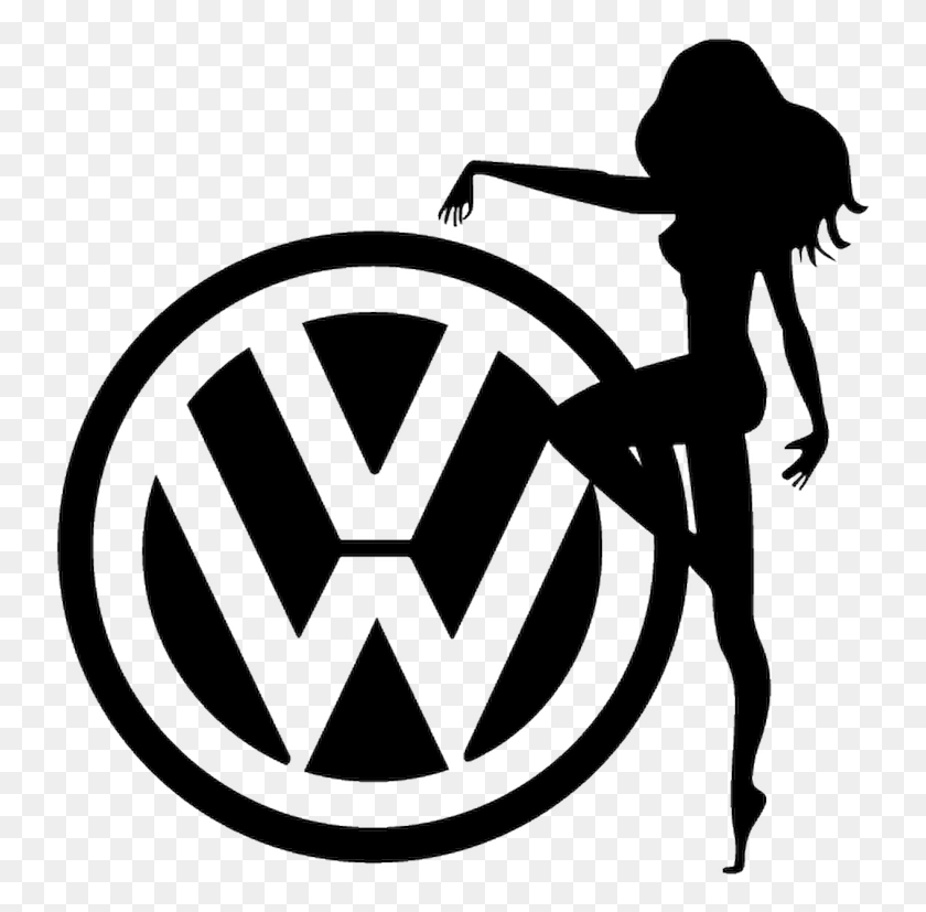 745x767 Jdm Vw Sexy Girl Black Volkswagen Logo, Symbol, Trademark, Grenade HD PNG Download