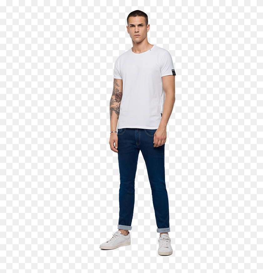 300x812 Jeans Man T Shirt Jeans, Person, Human, Clothing HD PNG Download