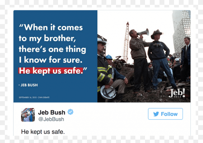 920x631 Джеб Буш Забывает Что-То Важное, Когда Он Джордж Буш В Ground Zero, Человек, Человек, Одежда Hd Png Скачать