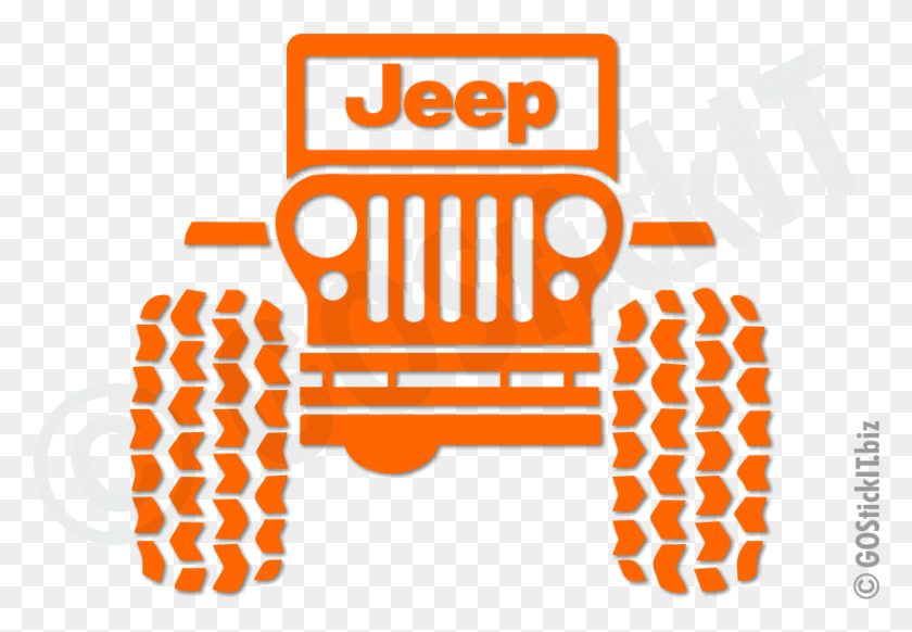 840x563 Jeep Logo Big Tyres Jeep Виниловая Наклейка Jeep Черно-Белый Клипарт, Автомобиль, Транспорт, Текст Hd Png Скачать