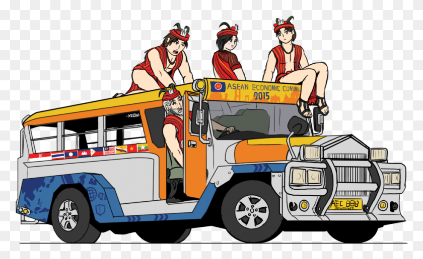 915x536 Jeepney Driver Philippine Jeepney Dibujo, Persona, Humano, Autobús Hd Png