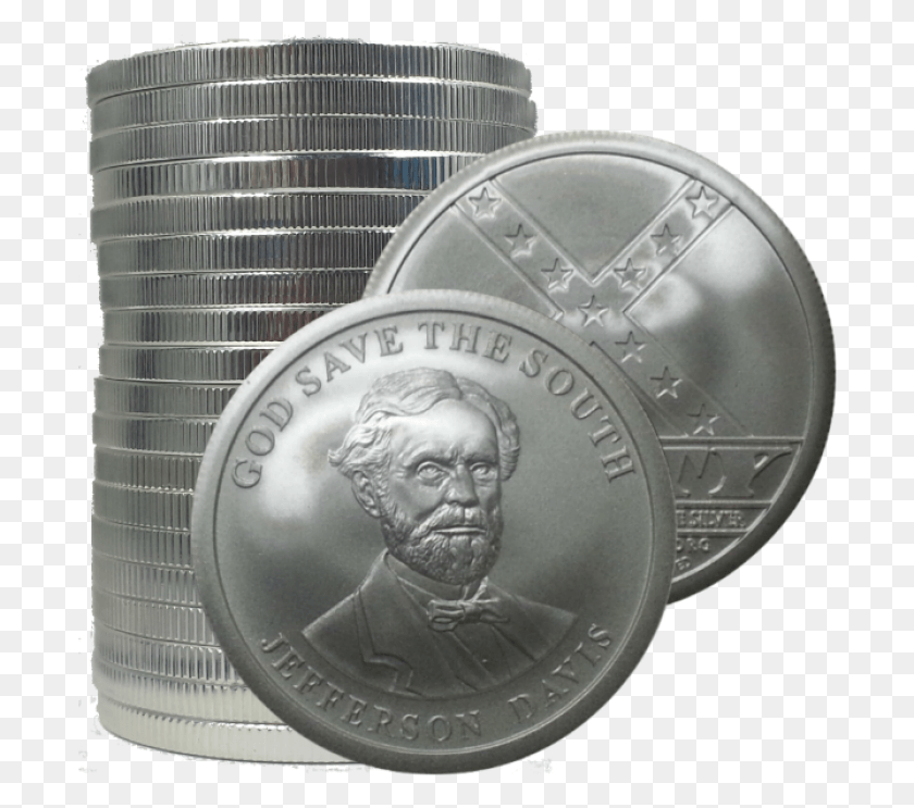 698x683 Jefferson Davis Civil War Coin, Money, Person, Human HD PNG Download