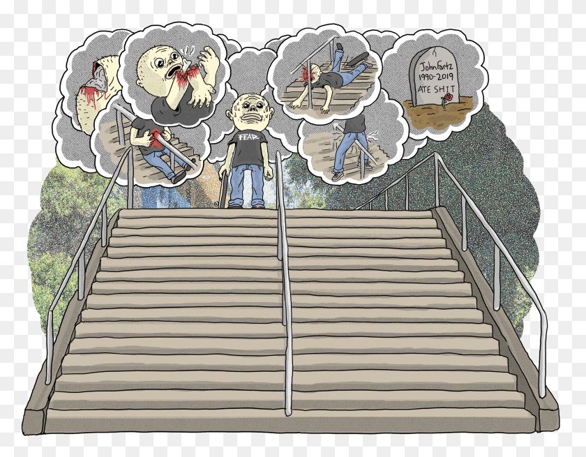 2142x1636 Jenkem Magazine Cartoon, Handrail, Banister, Staircase HD PNG Download