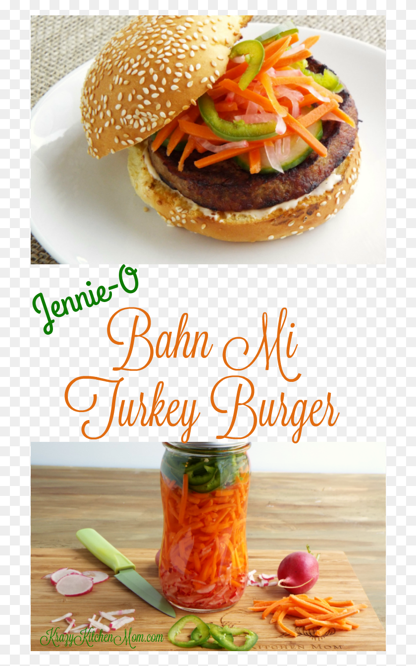 718x1283 Jennie O Bahn Mi Turkey Burger Has All Of The Robust Alicia, Food, Sweets, Confectionery HD PNG Download