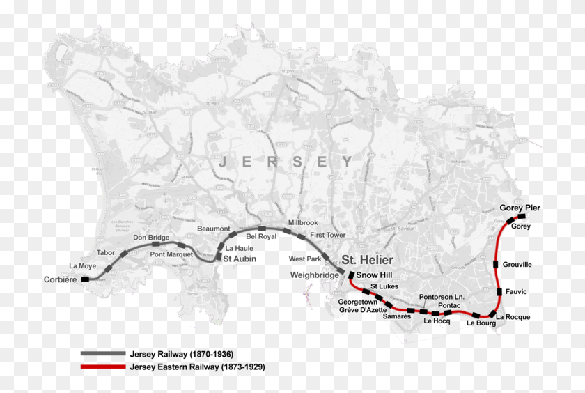 722x504 Jer Map Jersey Railway, Diagram, Plot, Atlas HD PNG Download