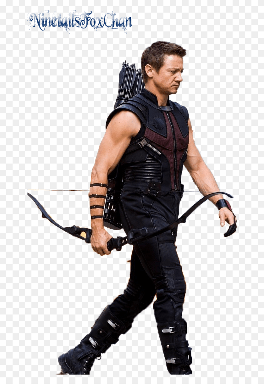 670x1161 Jeremy Renner Clint Barton Black Widow The Avengers Jeremy Renner Hawkeye Costume, Person, Human, Bow HD PNG Download