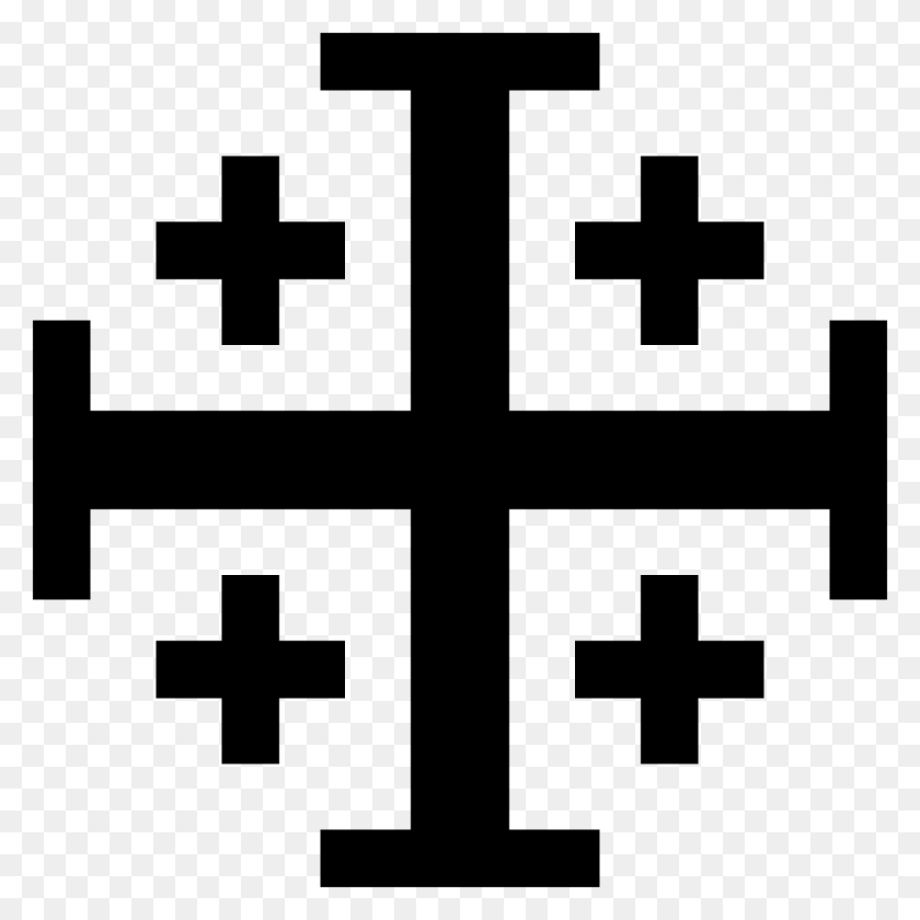 1200x1200 Jerusalem Cross, Gray Clipart PNG