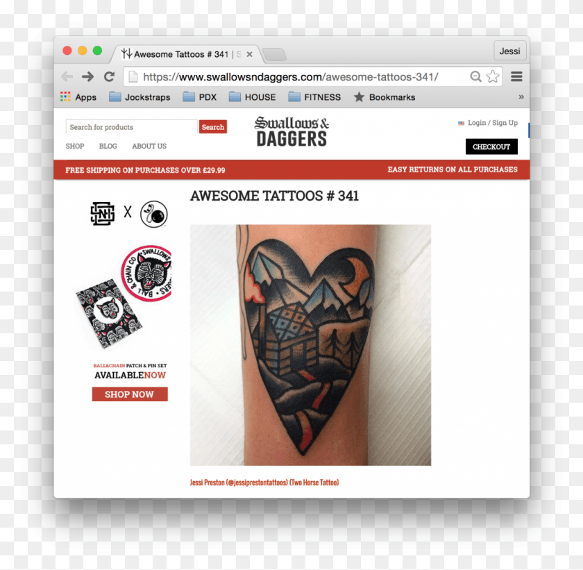 989x965 Jessi Preston Featured On Swallows Amp Daggers Tattoo, Skin, File, Webpage HD PNG Download