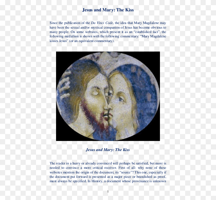 456x716 Иисус И Мария Магдалина Поцелуй, Плакат Hd Png Скачать