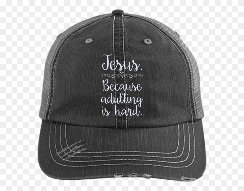 585x597 Jesus Because Adulting Is Hard Hats Cap, Clothing, Apparel, Baseball Cap HD PNG Download