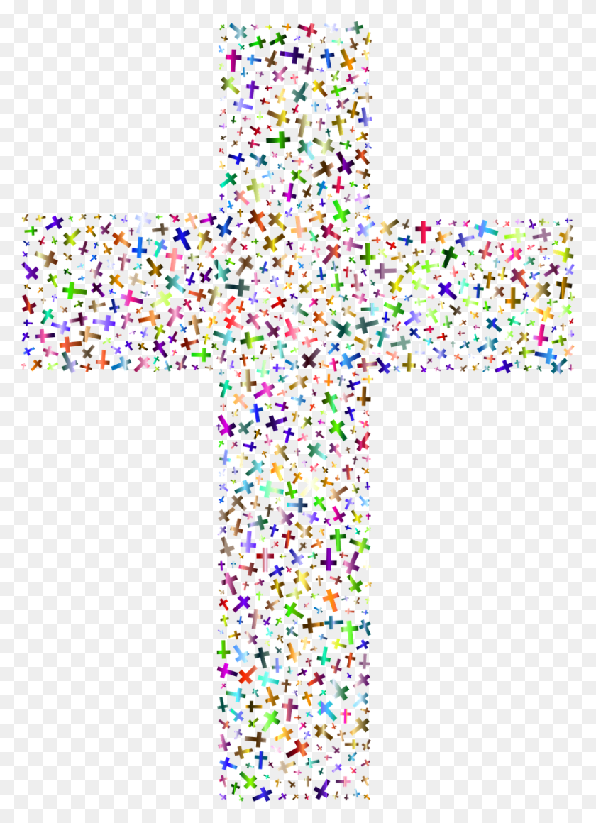 907x1280 Jesus Christ Cross Crucifix Image Colorful Cross Clipart, Symbol, Confetti, Paper HD PNG Download