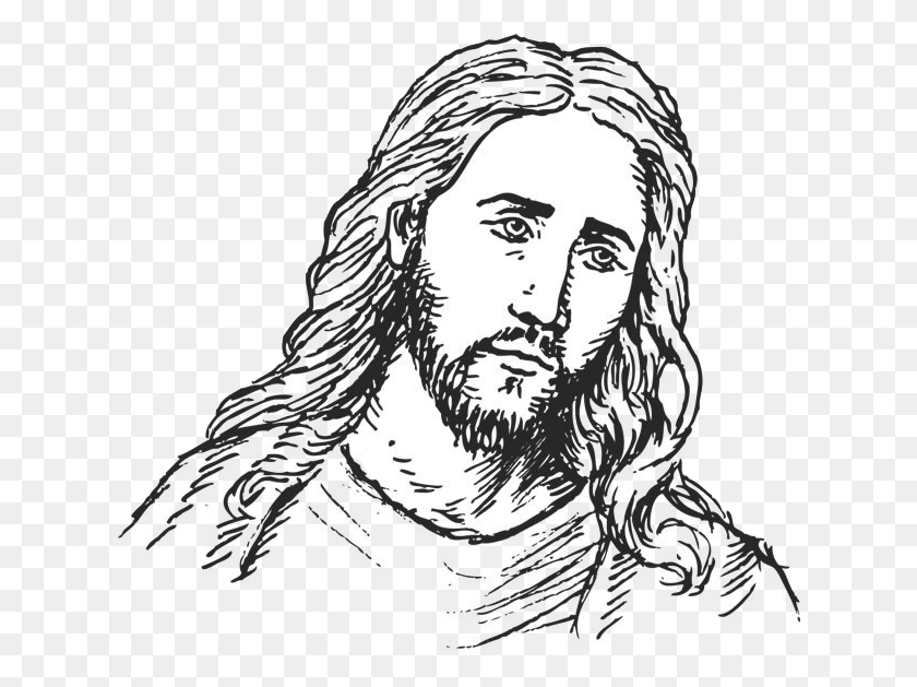 626x569 Jesus Christ Image Jesus Drawing Transparent Background, Person, Human, Face HD PNG Download