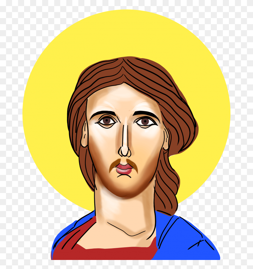 693x832 Икона Иисуса Из Эскиза С Использованием Графического Планшета, Лицо, Человек, Человек Hd Png Скачать