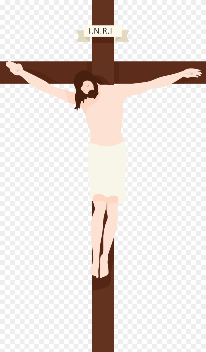 883x1507 Jesus On Cross Clipart Clip Art, Symbol, Adult, Person, Female Sticker PNG