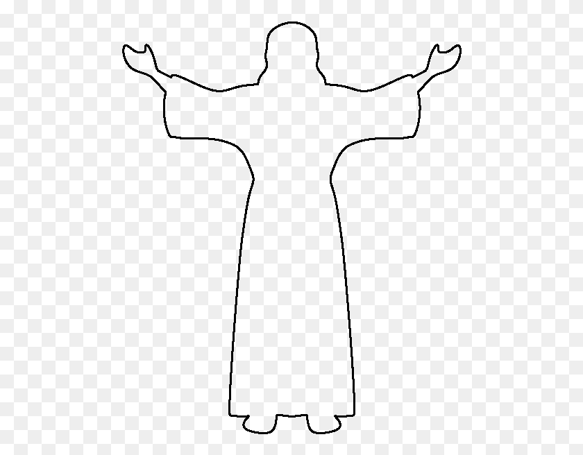 490x596 Jesus Outline, Gray, World Of Warcraft HD PNG Download