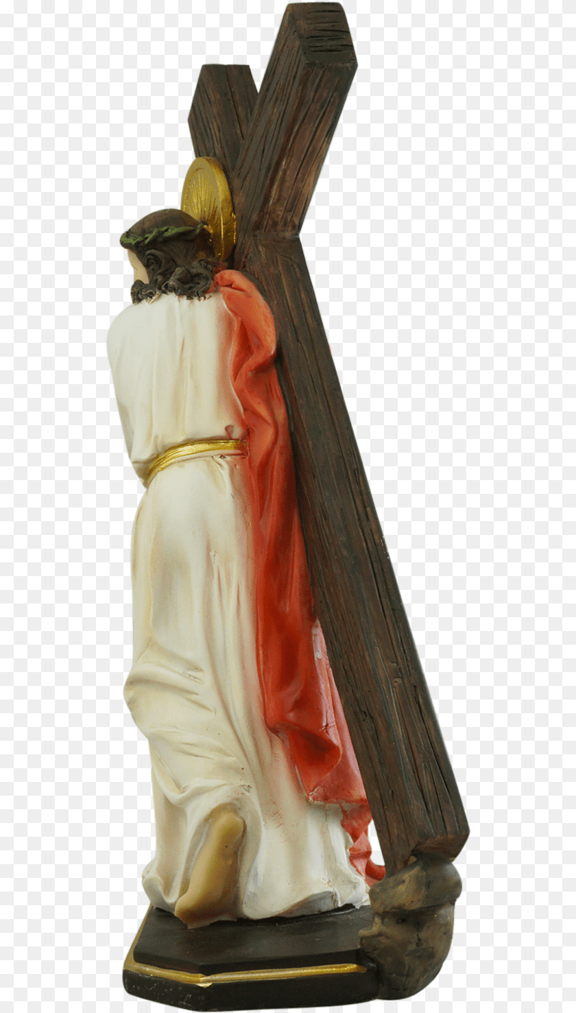 536x1477 Jesus Statue Carry The Cross Crucifix, Figurine, Symbol, Adult, Bride Sticker PNG